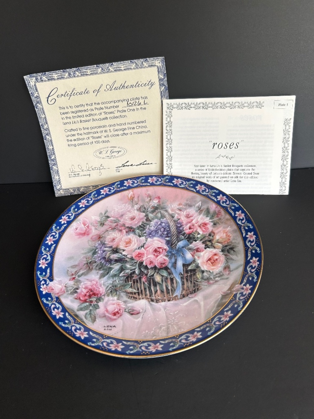Lena Lou’s “Roses” Bradford Exchange plate